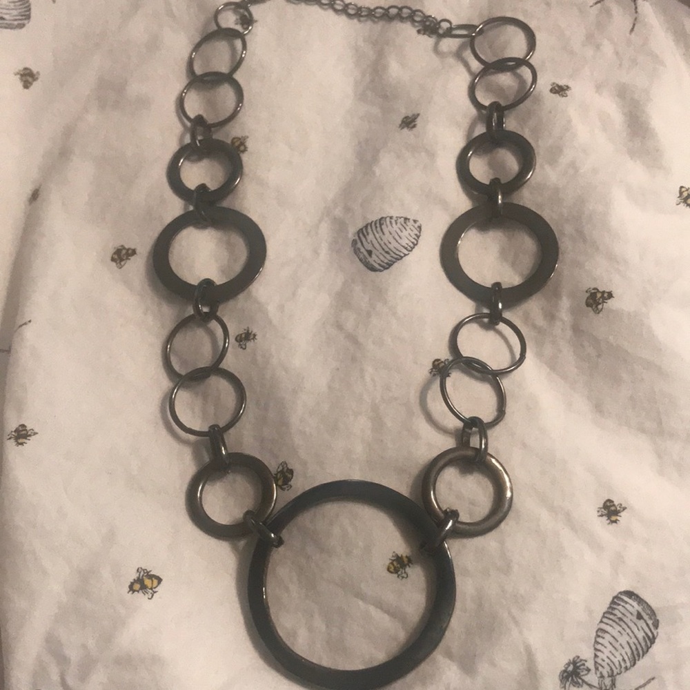 ⭕️ Circle Gunmetal necklace